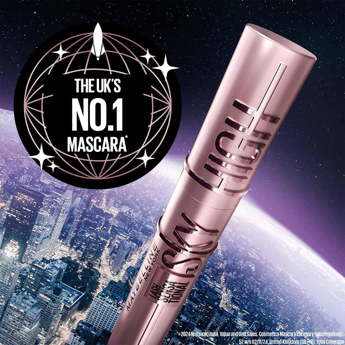 Maybelline Mascara, Lash Sensational Sky High Volumizing Thickening, Black