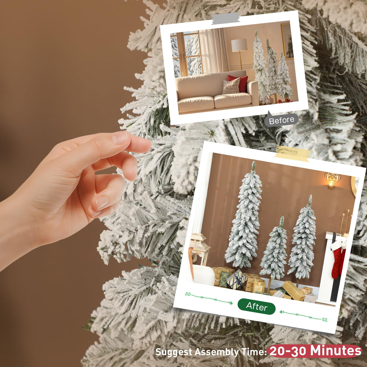HOMCOM 6 ft Artificial Christmas Tree, 1814 Realistic Dense Branches, Green