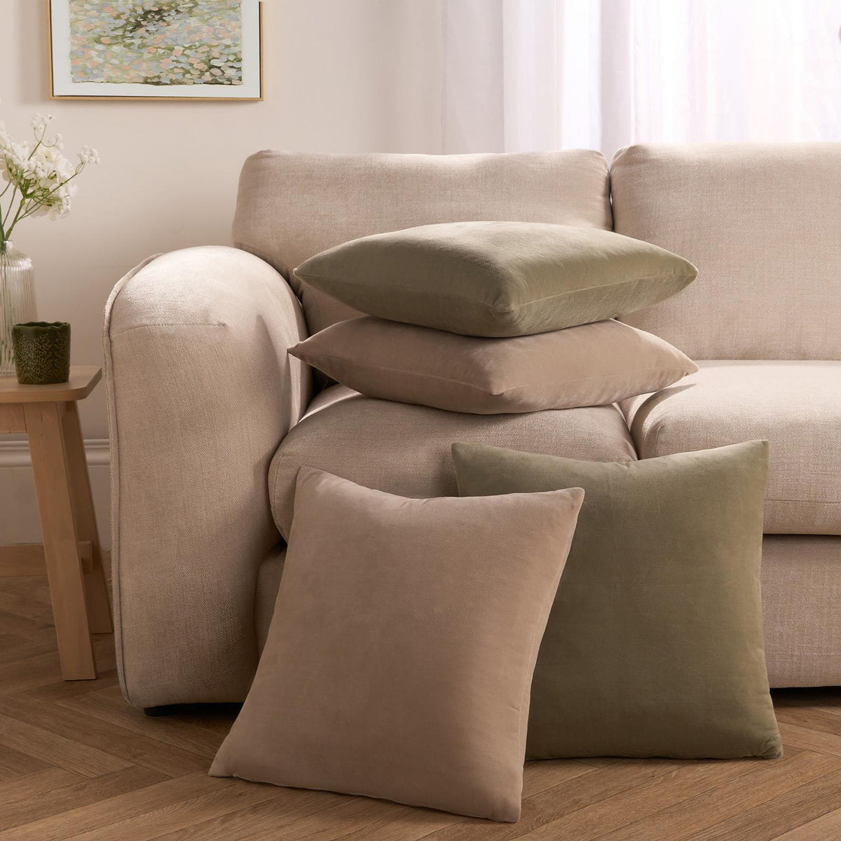 OHS Matte Velvet Cushion Covers Super Soft Luxury Square Pillowcases Multipack