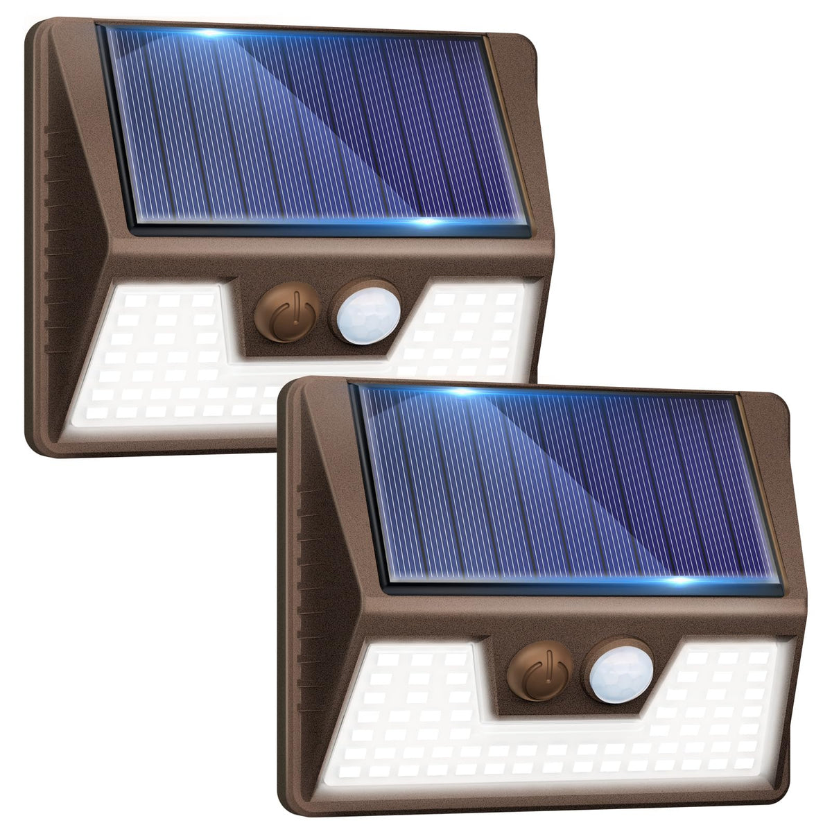vighep Solar Security Lights Outdoor Motion Sensor, White 318LED Led Solar Powered Light with 3 Lighting Modes, IP65 Waterproof Wireless Pir Wall Light for Outside Garden Fence Yard-Warm White