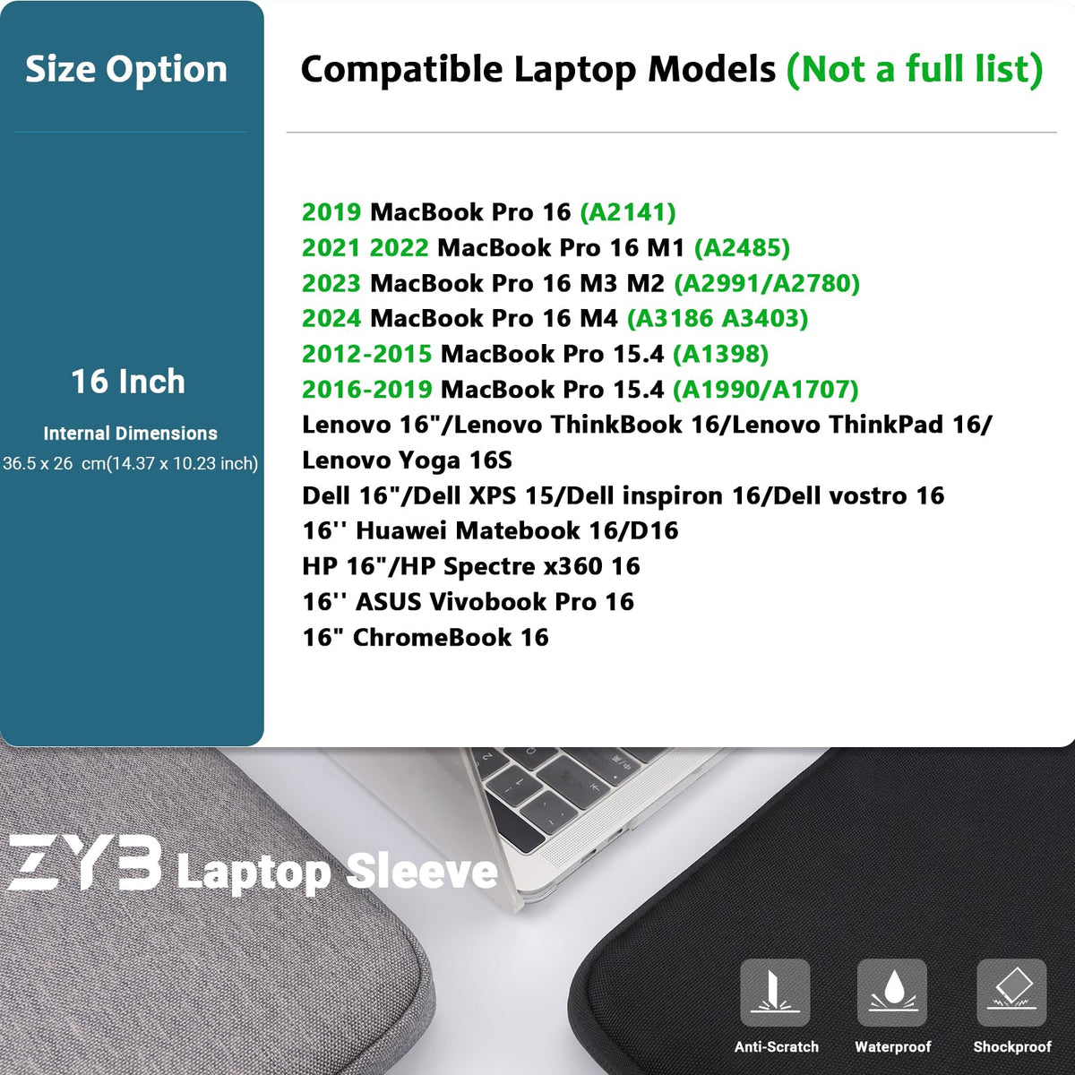 ZYB Laptop Sleeve 14 Inch, Waterproof Shockproof 14 Inch Laptop Case for 14" Notebook Lenovo Thinkpad IdeaPad, MacBook Air 15.3 2026-2023 M5 M4 M3 M2, 14" HP Dell Acer Chromebook Mac Pro 15-Purple