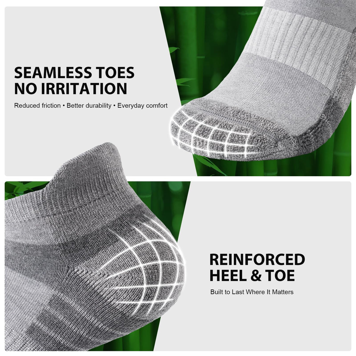 Bamboo Trainer Socks for Men Women Cushioned Ankle Socks