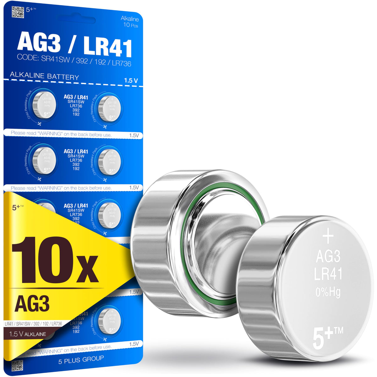 LR41 AG3 392 SR41SW L736 1.5V Alkaline Button Cell Batteries (20 Pack) – Long Lasting Coin Batteries for Watches, Toys, Calculators & Small Electronics