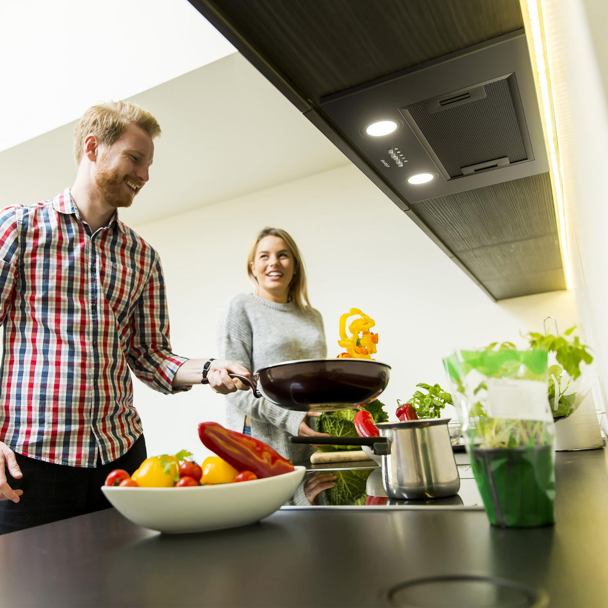 CIARRA 52cm Integrated Cooker Hood Black Wave/Touch Control CBCB5931B