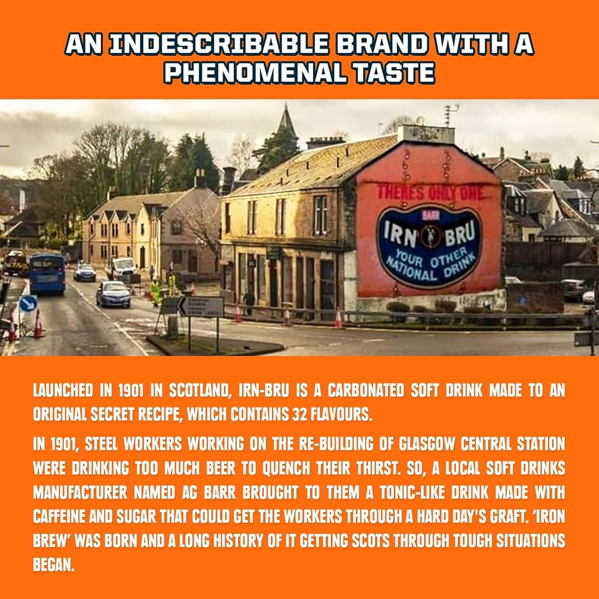 IRN-BRU Carbonated Soft Drink, 24 Pack, 330ml Cans