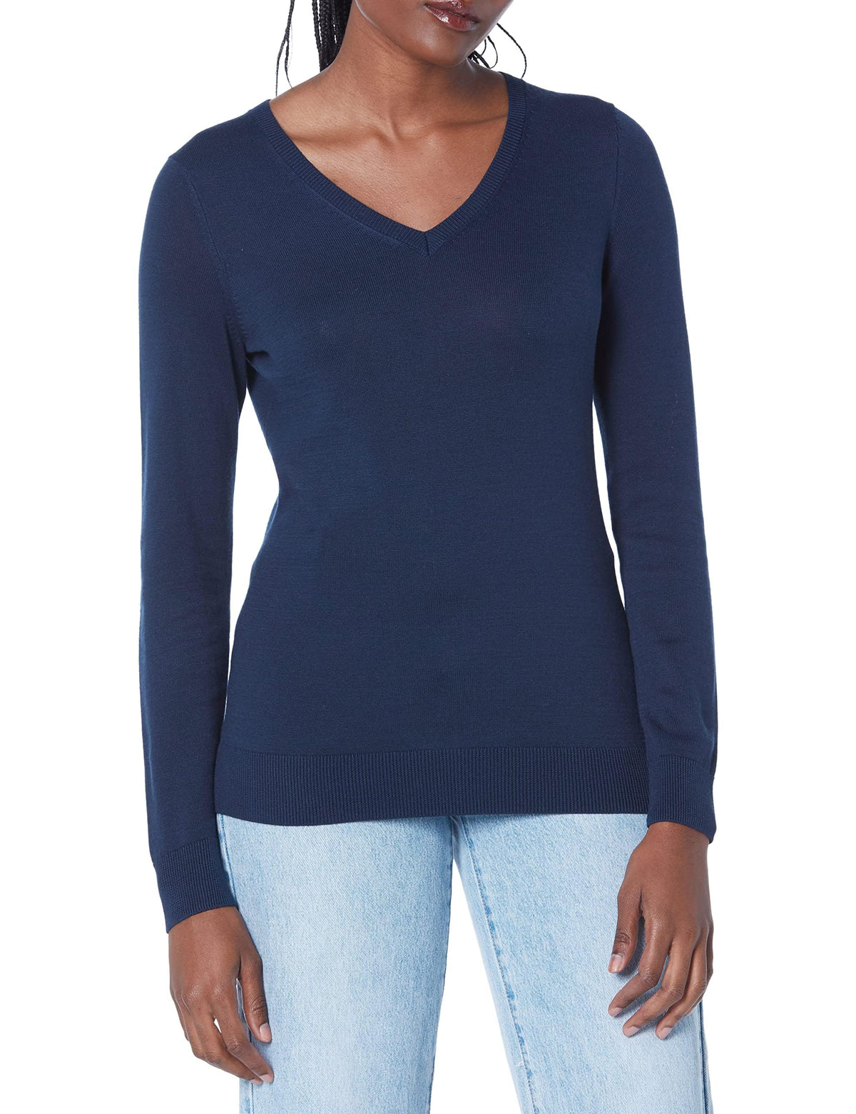 Amazon Essentials Women's Regular-Fit Lightweight Long-Sleeve V-Neck Jumper