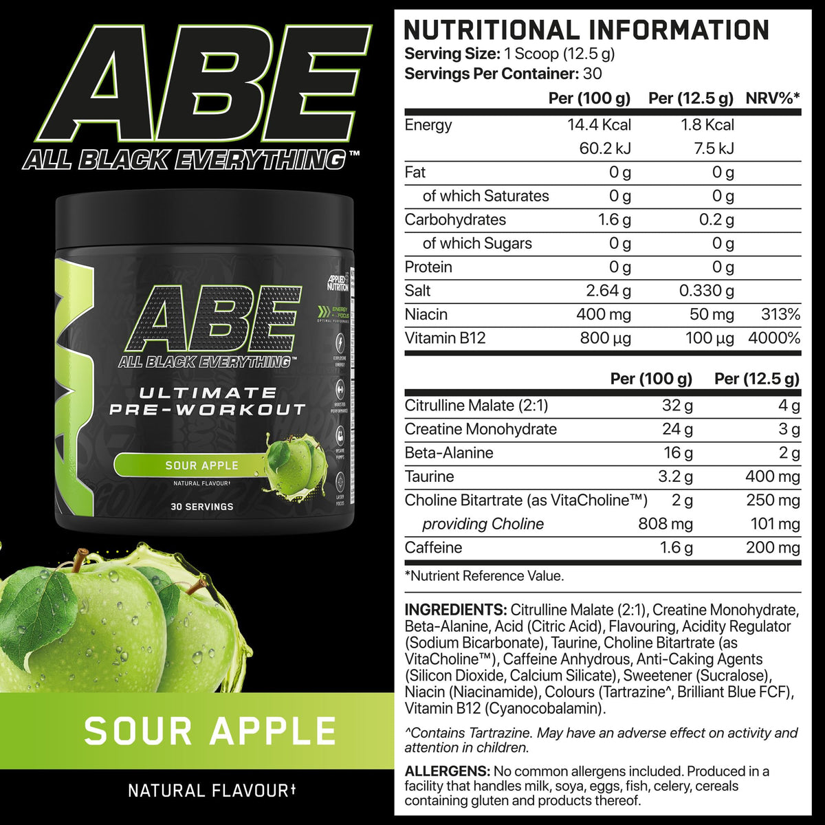 Applied Nutrition ABE Pre Workout Powder Tropical 375g