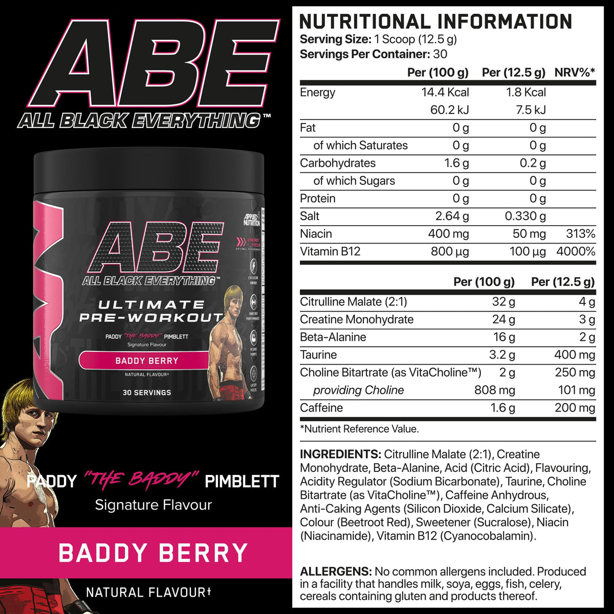 Applied Nutrition ABE Pre Workout Powder Tropical 375g