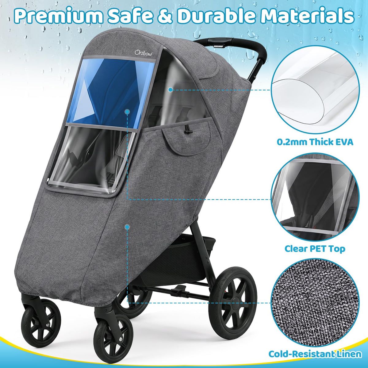 Orzbow Universal Rain Cover, Easy Access Door