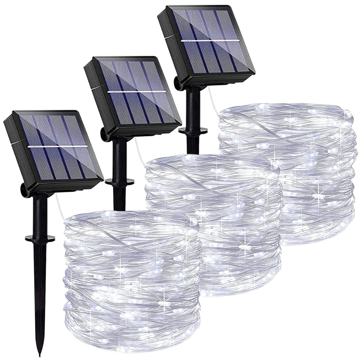 Lezonic 2Pack Solar String Lights Waterproof,12M/40Ft 120LED Garden Lights