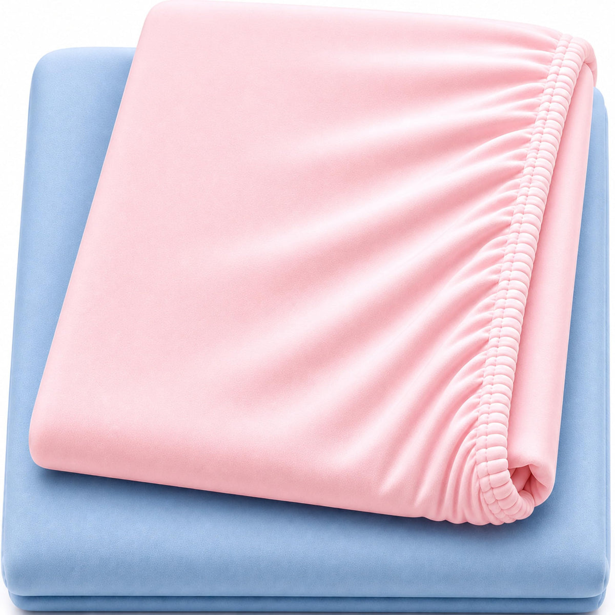 Dudu N Girlie Bedside Crib Sheets 85x51cm – Pink, 2 Pack, Soft Jersey Cotton Fitted Bedding for Co Sleeper & Baby Cribs