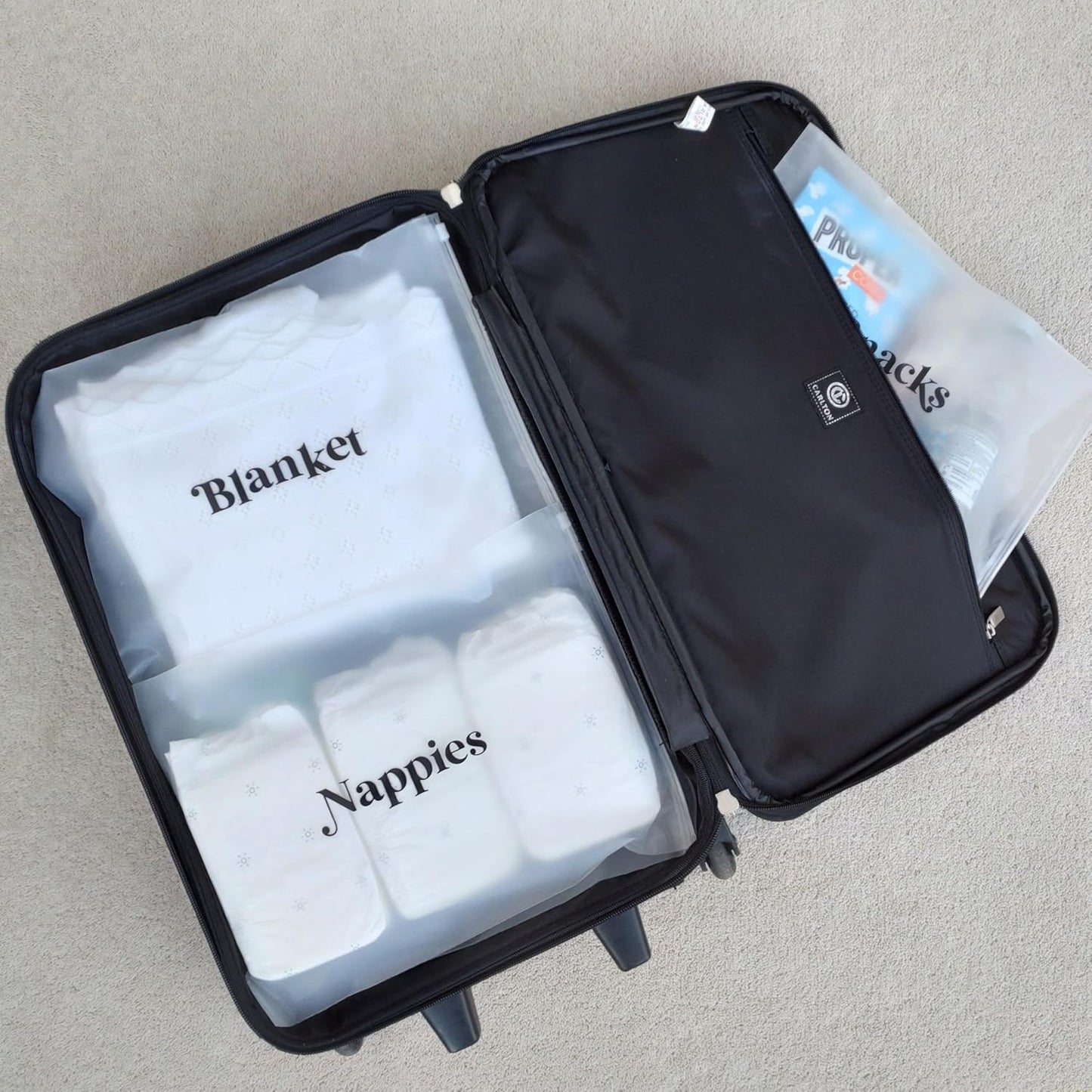 23x Baby Hospital Maternity Organiser Bags Essentials | Baby Shower | Mum to Be | Labor & Delivery Bag Labels