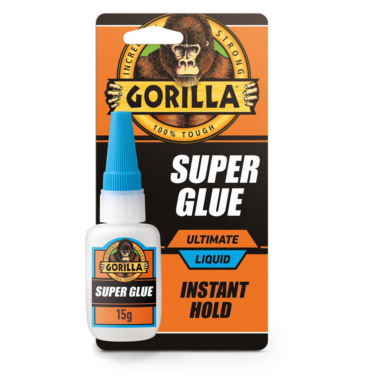 Gorilla Ultimate Super Glue, Clear Glue, 15 Grams (Pack of 1) - Fast-Setting Cyanoacrylate for Quick Fixes & Repairs with Anti-Clog Cap