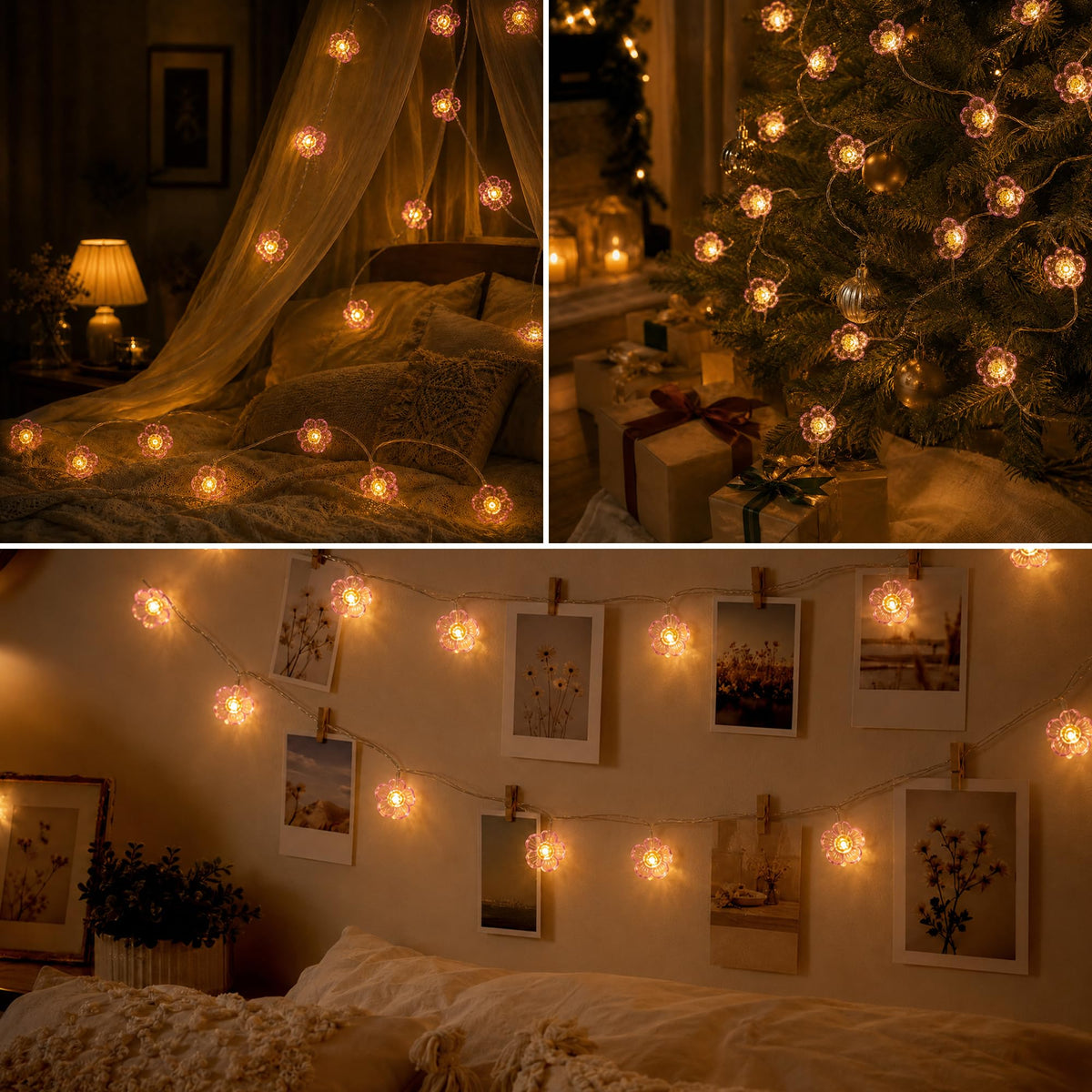 Fulighture Fairy Lights Battery Operated: 5m 16ft 40LED Snowflake