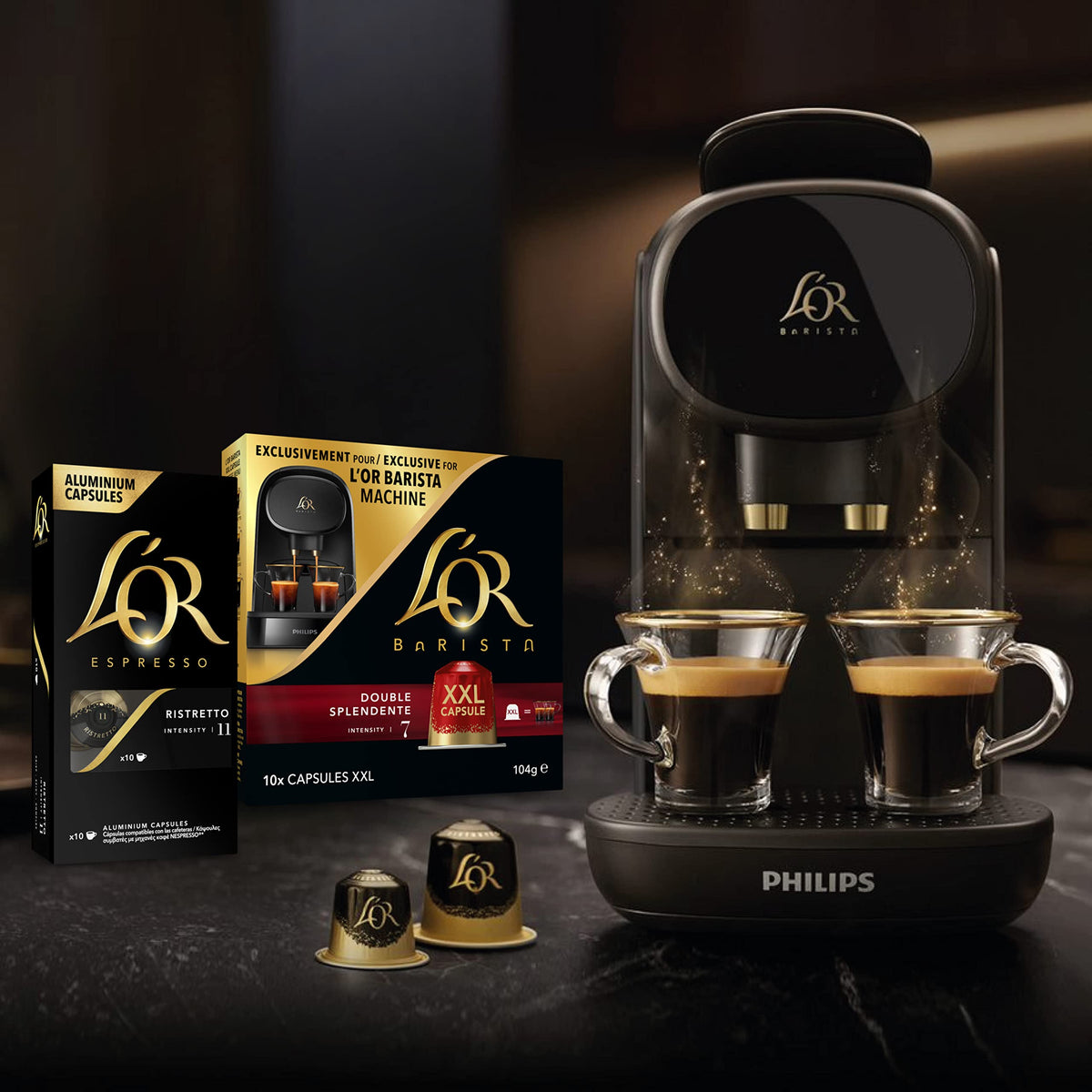 L'OR Espresso Intense Coffee Pods Variety Bundle (Pack of 12, Total 120 Capsules) Nespresso®* Compatible
