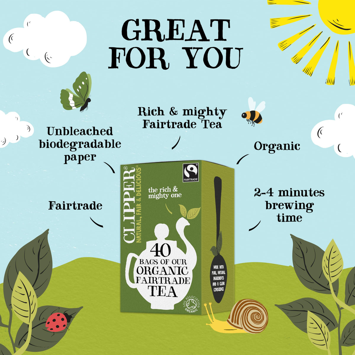 Clipper Organic Fairtrade Everyday Black Tea 1 x 80 Teabags
