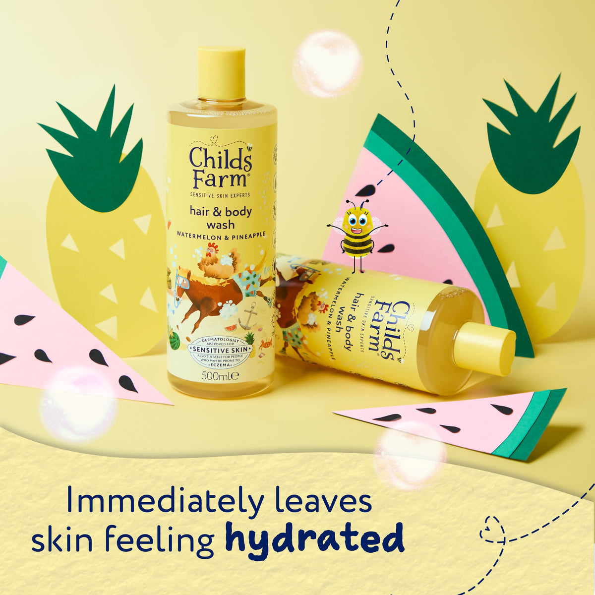 Childs Farm Kids Hair & Body Wash, Sweet Orange | Tear-free, Gently Cleanses | Suitable for Dry, Sensitive Skin, 500ml