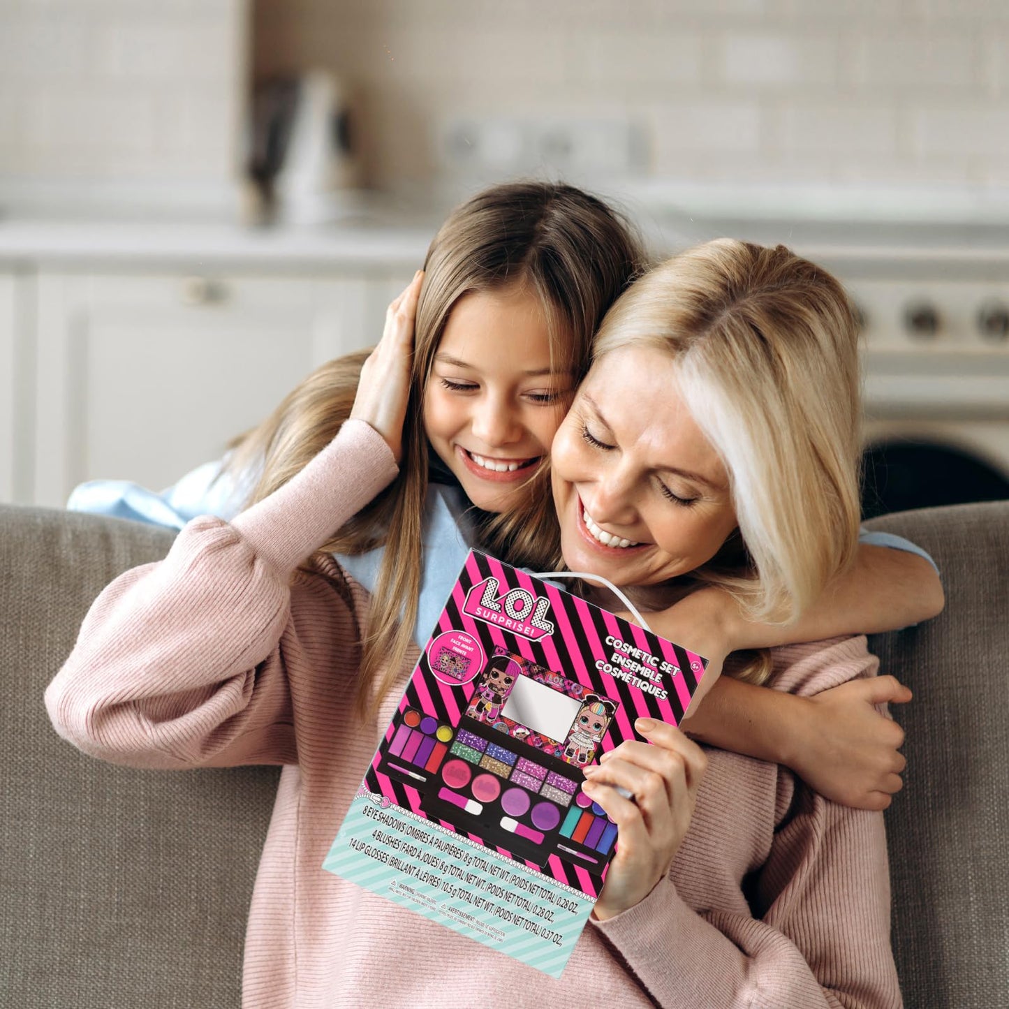 L.O.L Surprise! All-in-One Kids Cosmetic Compact Set Includes Washable Lip Gloss, Eye Shimmer, Cheek Shimmer, Brushes Colorful Portable Beauty Set for Girls, Kids, and Toddlers Ages 5+ by Townley Girl