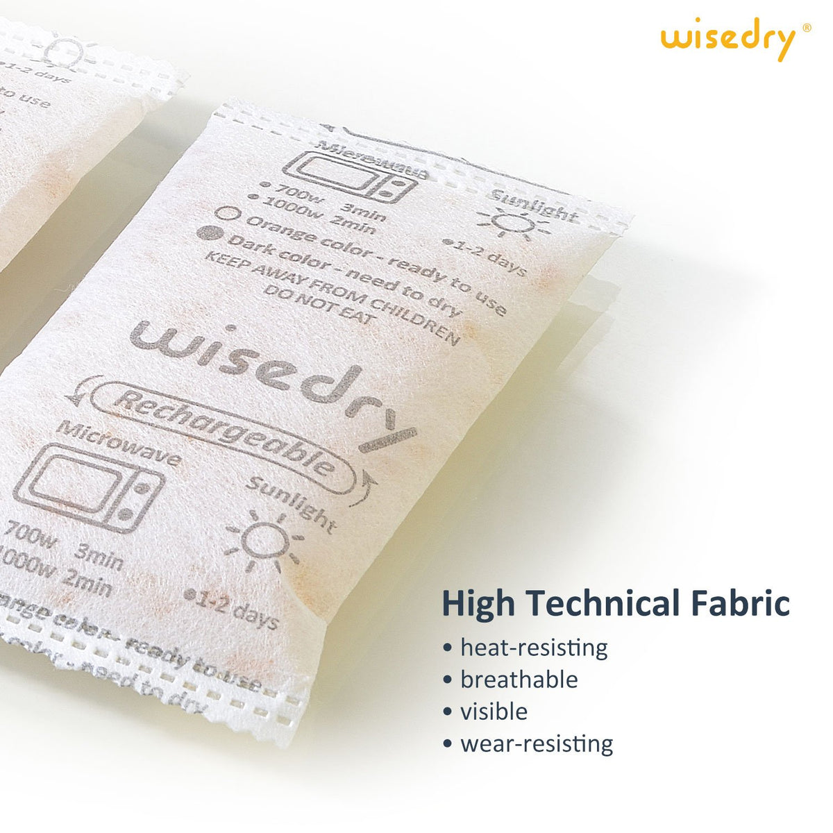 wisedry Silica Gel Sachets Bags 10 Gram x 30 Packs with Orange Beads Humidity Indicator Desiccant Packs Moisture Absorber for Air Dryer Moisture Removal, Food Grade