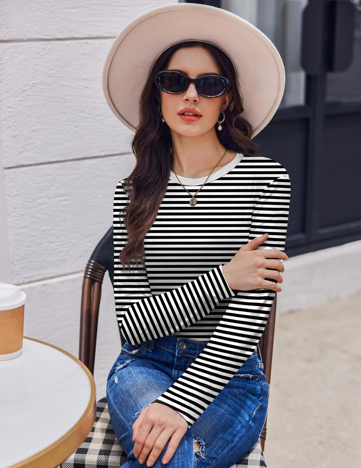 Ekouaer 1/3 Pack Womens Tops Long Sleeve T Shirts Soft Basic Tunic Top