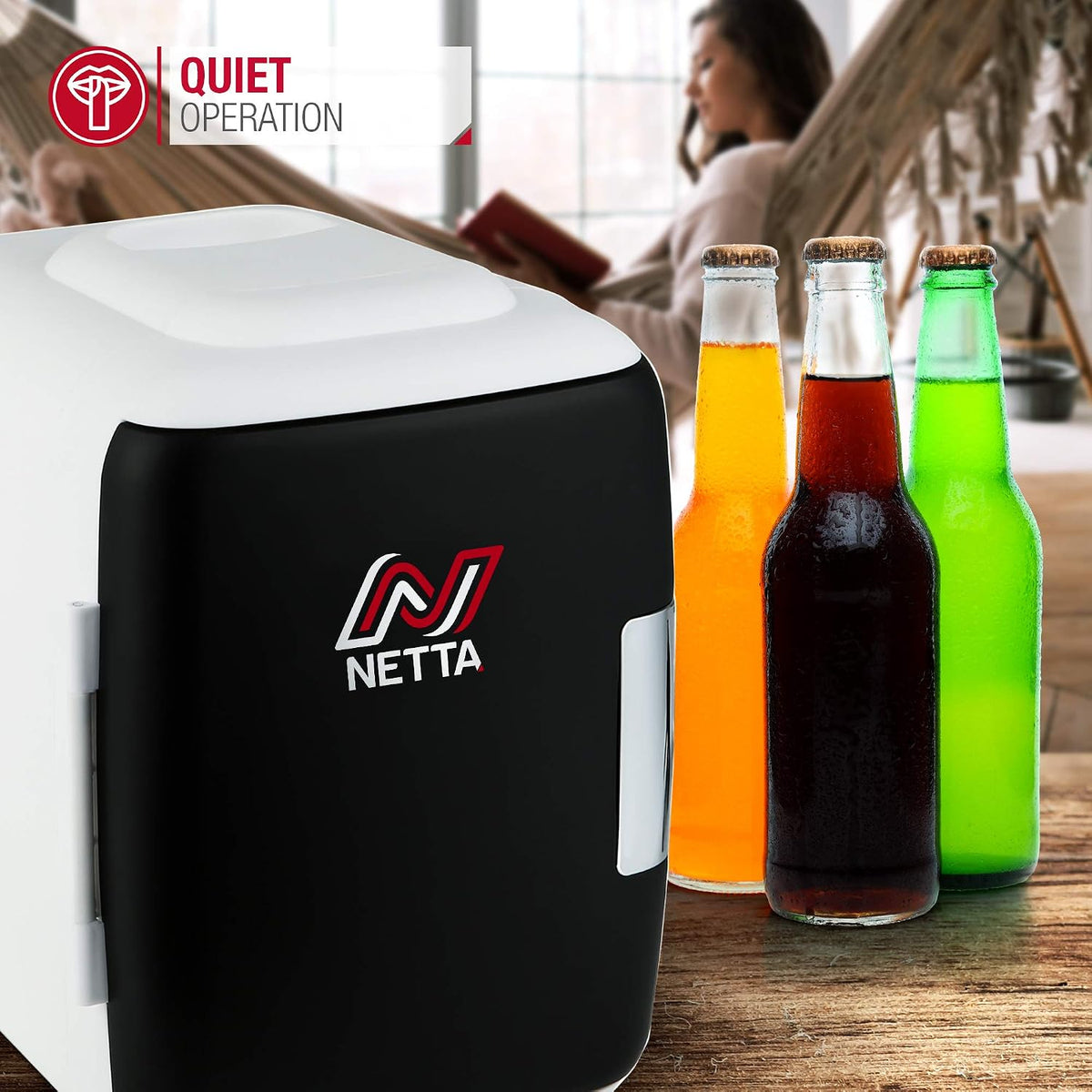 NETTA 5L Mini Fridge - Portable Small Fridge for Drinks, Snacks, Skincare - For Bedroom, Student Dormitory, Office With Cooling And Warming Function - AC/DC Portable – White