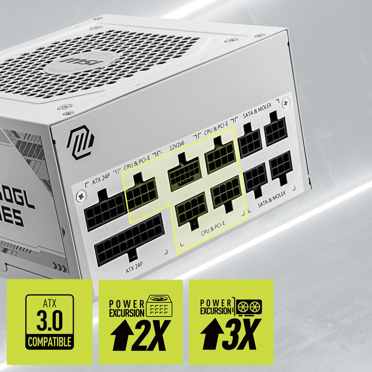 MSI MAG A750GL PCIE5 Power Supply Unit, 750W, 80 Plus Gold, Fully Modular, ATX 3.0, PCIe 5.0 GPU Support, 120mm FDB Fan, Full-Bridge LLC, Flat Black Cables - 7 Year Warranty