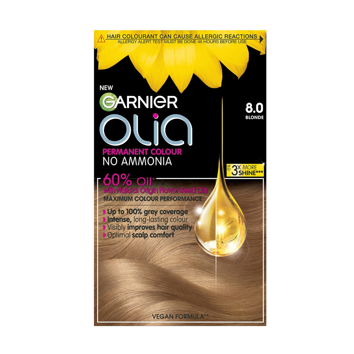 Garnier Olia Luminous Long-Lasting Permanent Hair Colour, 5.0 Brown