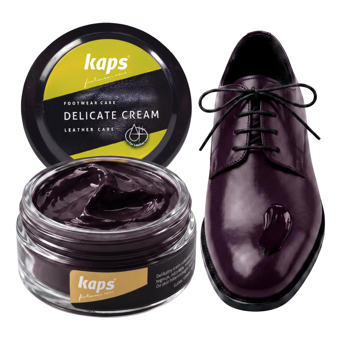 Leather Shoe Cream Polish & Conditioner, Kaps 50ml