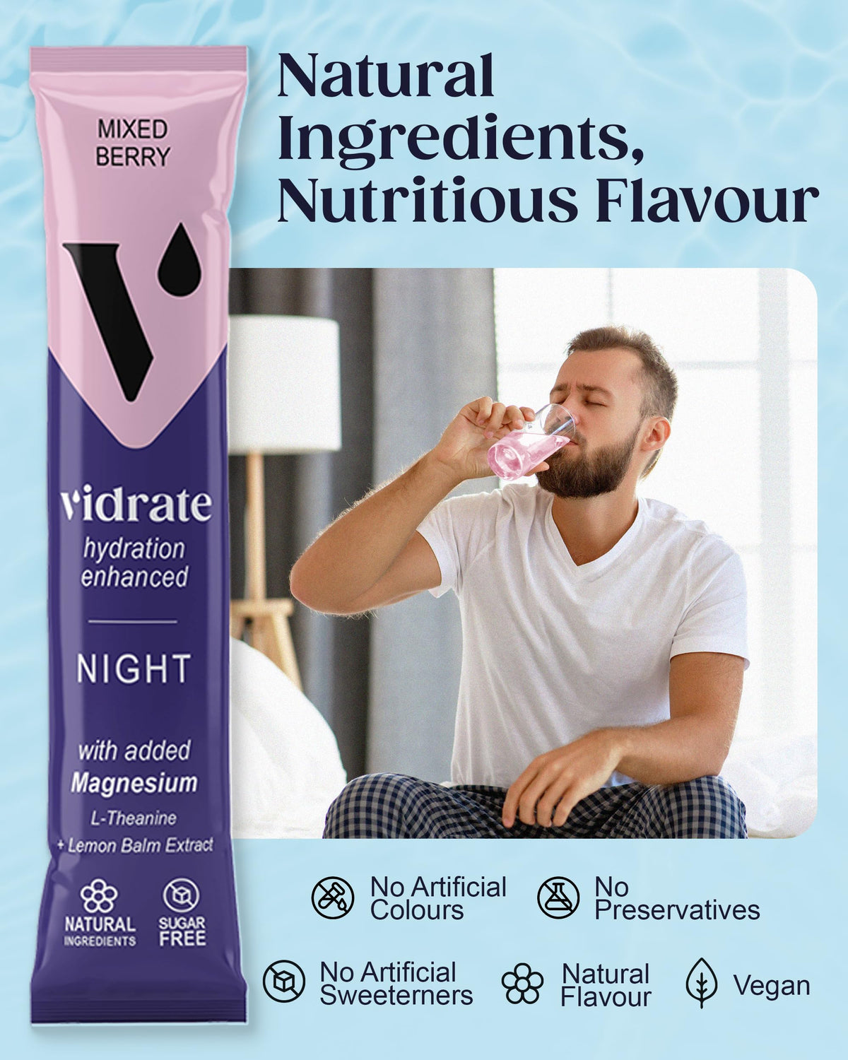 Vidrate Electrolytes Powder, Mixed Berry Variety Pack, 30 Sachets