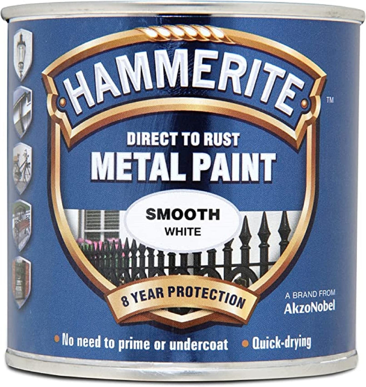Hammerite Direct to Rust Metal Paint - Smooth Black Finish 250ML, 5084863