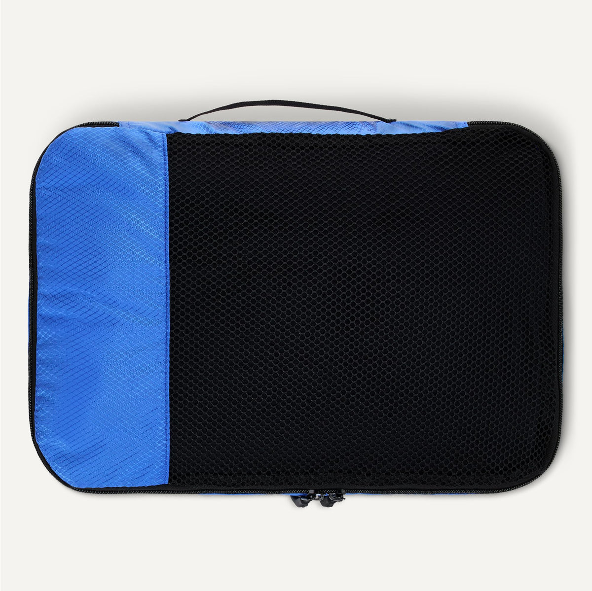 Amazon Essentials 4-Piece Packing Cubes Travel Accessories Set, Luggage Organiser with Double Zip, Mesh Top, 100% Polyester, Medium, Black (Previously Amazon Basics)