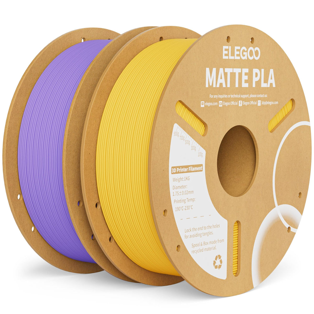 ELEGOO Matte PLA 3D Printer Filament Lavender Purple 1KG 1.75mm
