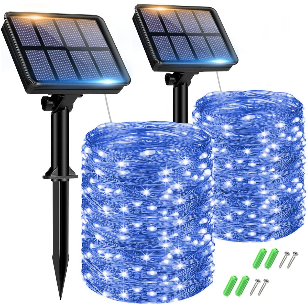 btfarm 2 Pack Solar String Lights Outdoor Garden, 15M/50FT 150 LED
