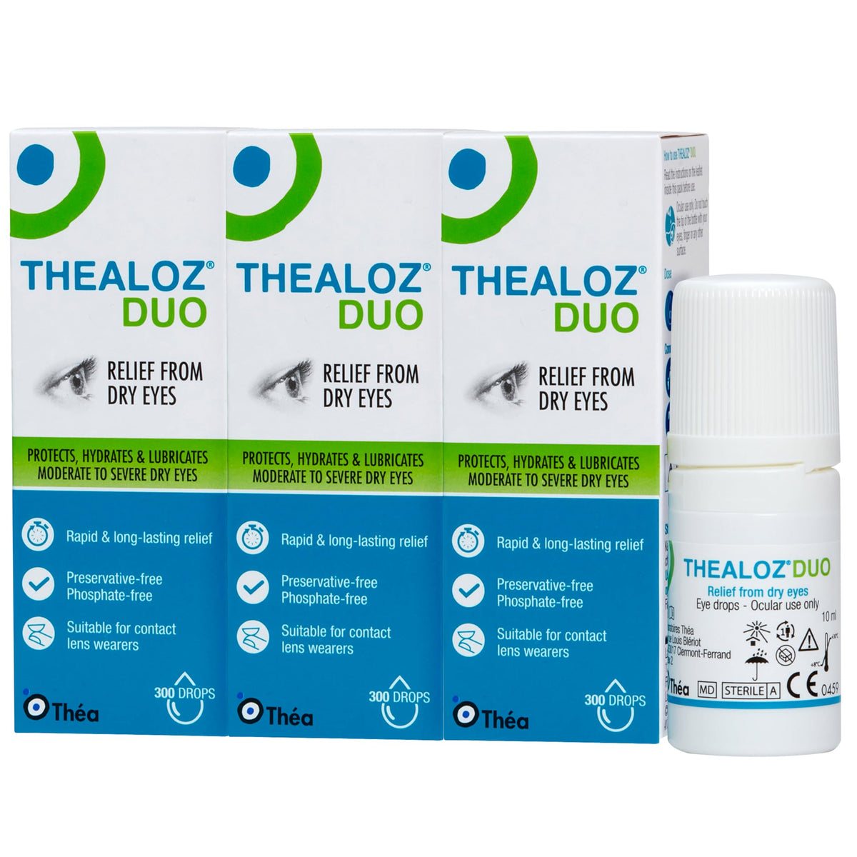 Thealoz Duo Dry Eye Drops, Preservative-Free Dry Eye Relief, 10ml