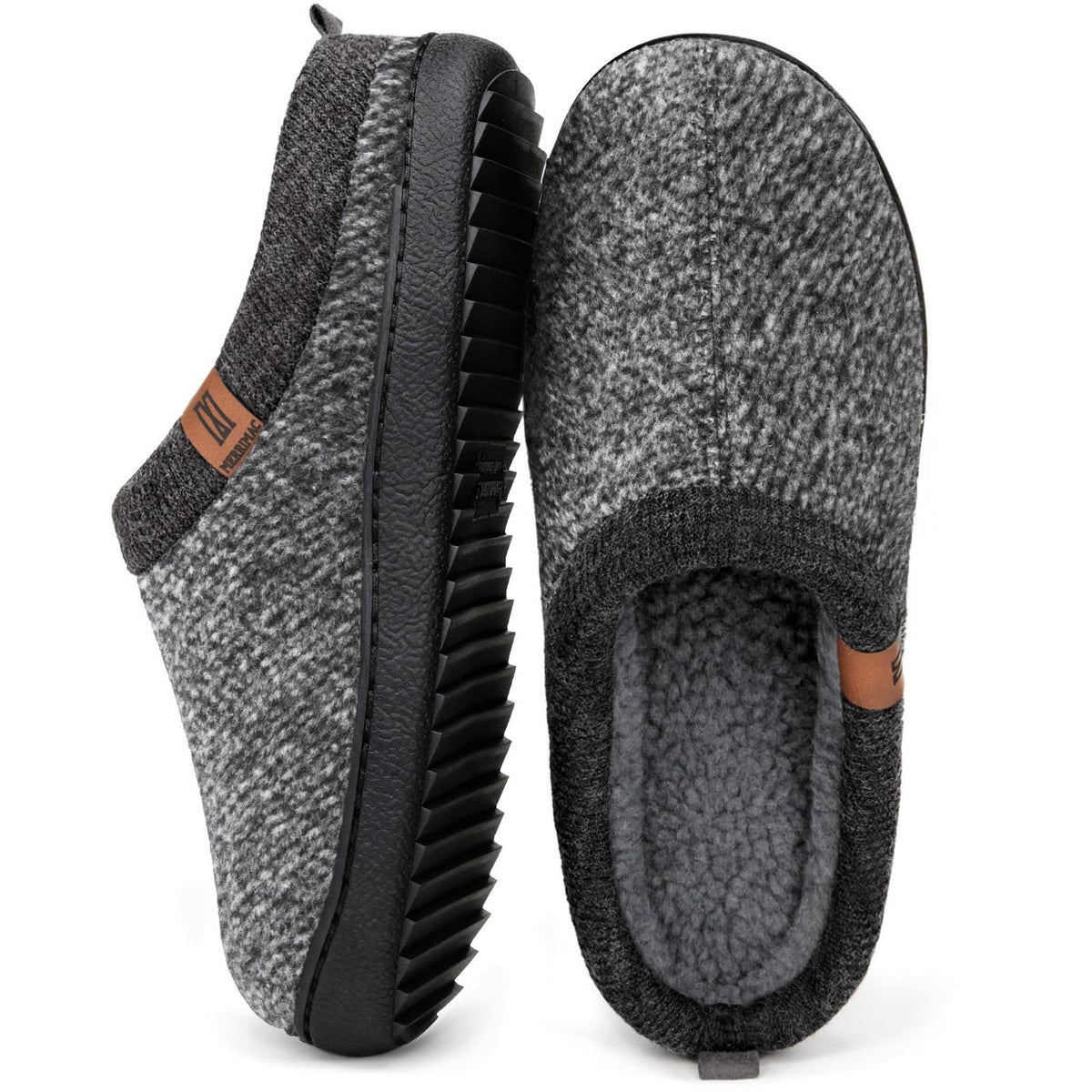 MERRIMAC Men's Slip-on Slippers Memory Foam Non-slip Indoor House Shoes