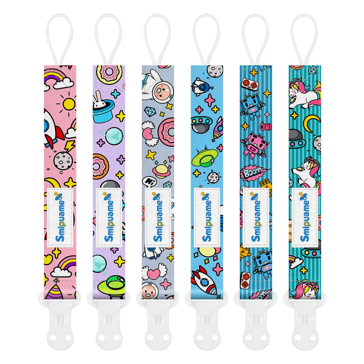 Dummy Clip Boys,8 Pack BPA Free Soother Chain,Pacifier Holder Clips for Teether Toy,Baby Dummy Strap Clip Universal Design Fit All Pacifiers Baby Teething Toys,Newborn Baby Gift