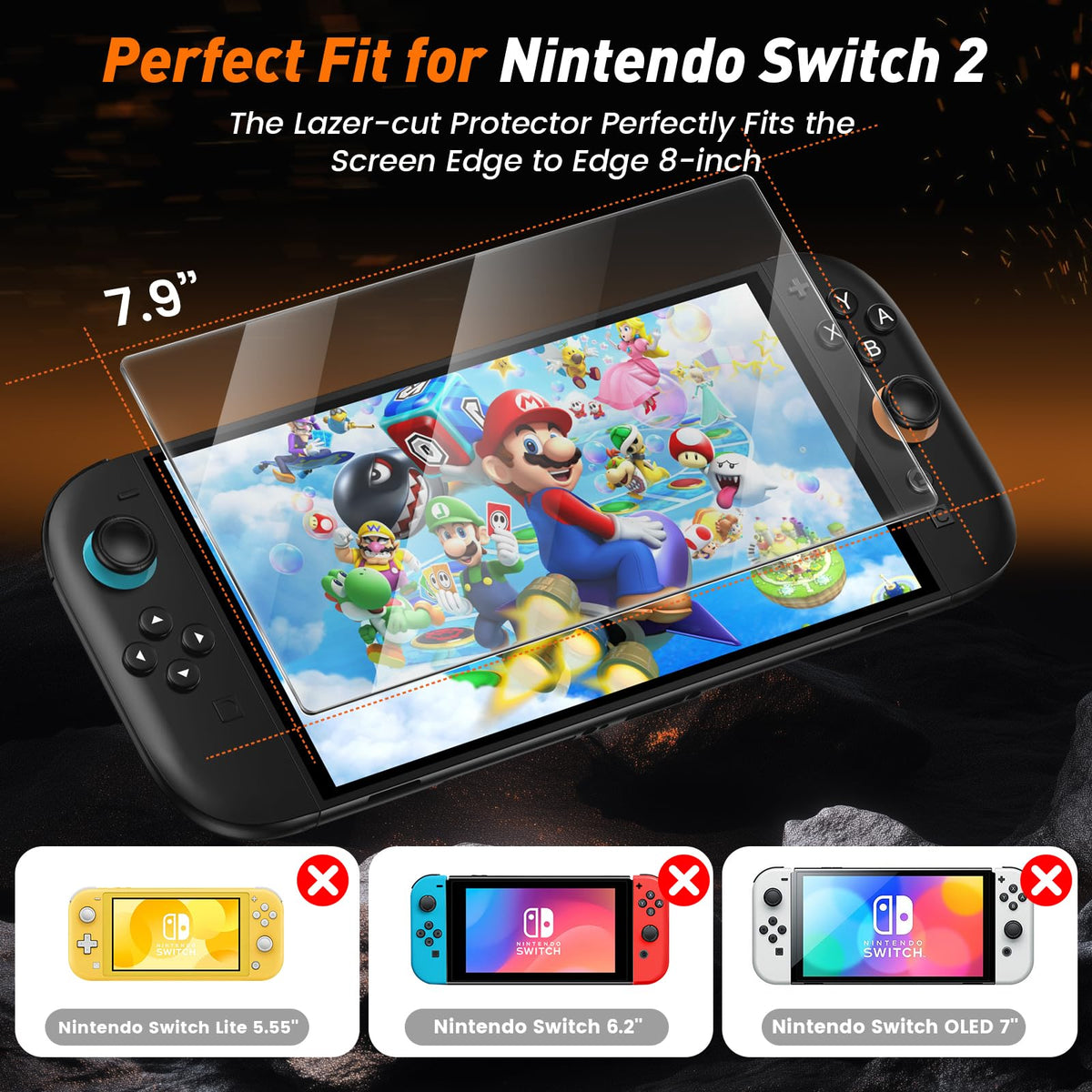 daydayup [3 Pack] Screen Protector Tempered Glass for Nintendo Switch - Hestia Goods Transparent HD Clear Anti-Scratch Screen Protector for Nintendo Switch