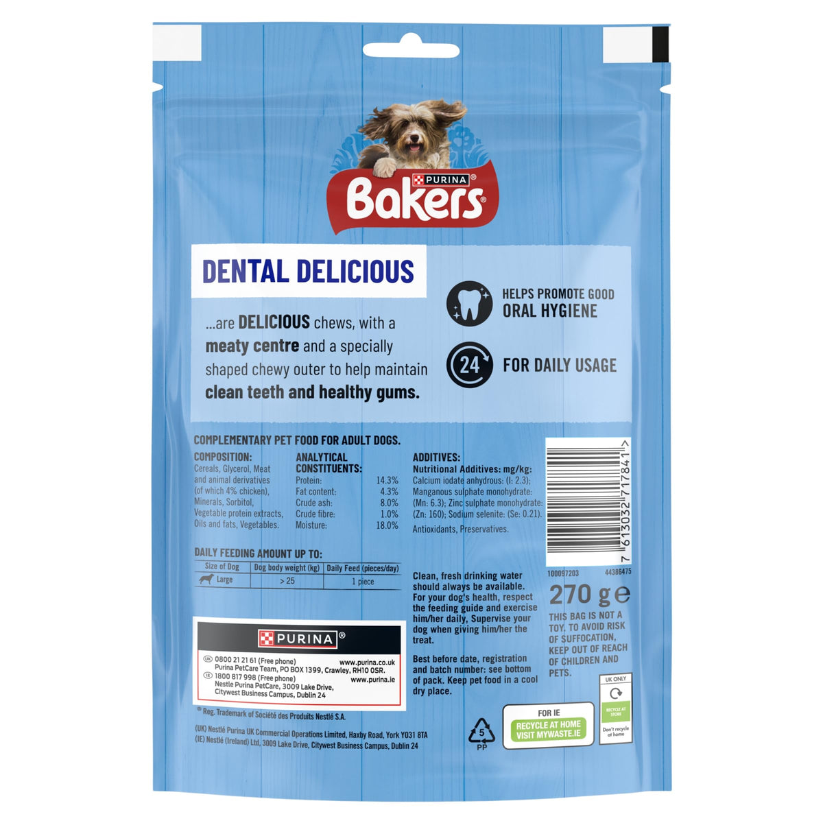BAKERS Sizzlers Bacon Dog Treats 315g (Pack of 3)