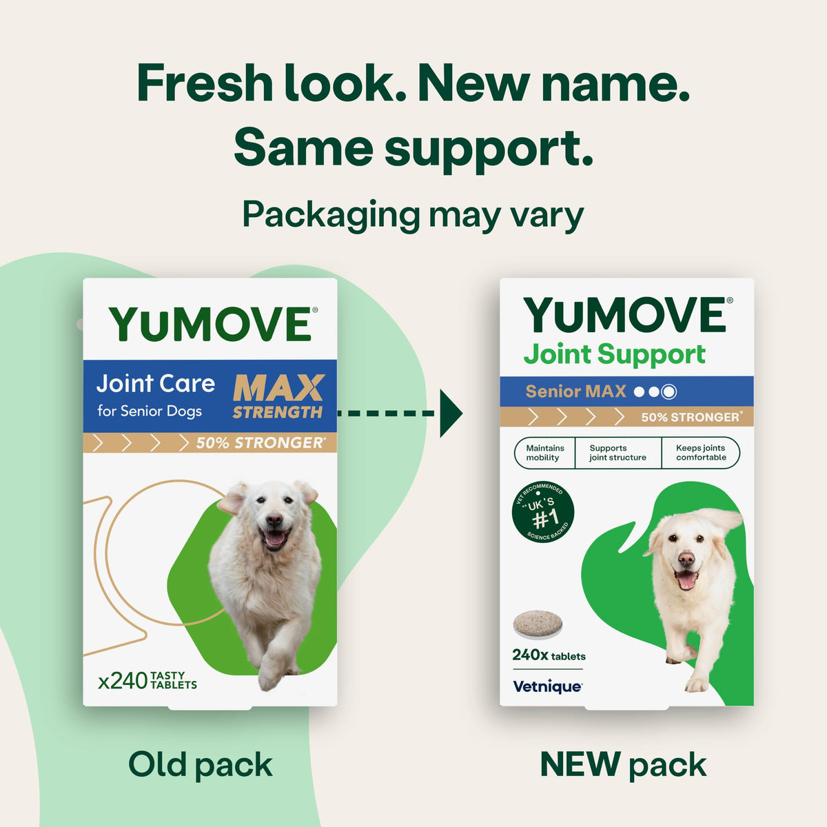 YuMOVE Max Strength Joint Supplement for Senior Dogs, Joint Care with Glucosamine, Chondroitin and Green Lipped Mussel, Age 8+, 120 Tablets