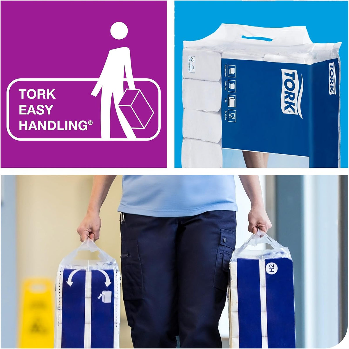 Tork D8217 Extra Soft Multifold Hand Towel, White, Pack of 2100, 21x100 sheets
