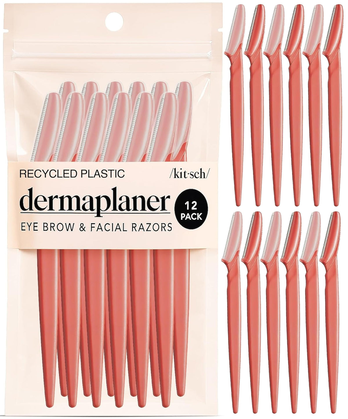 Kitsch Dermaplane Razor for Women Face 12pcs – Terracotta