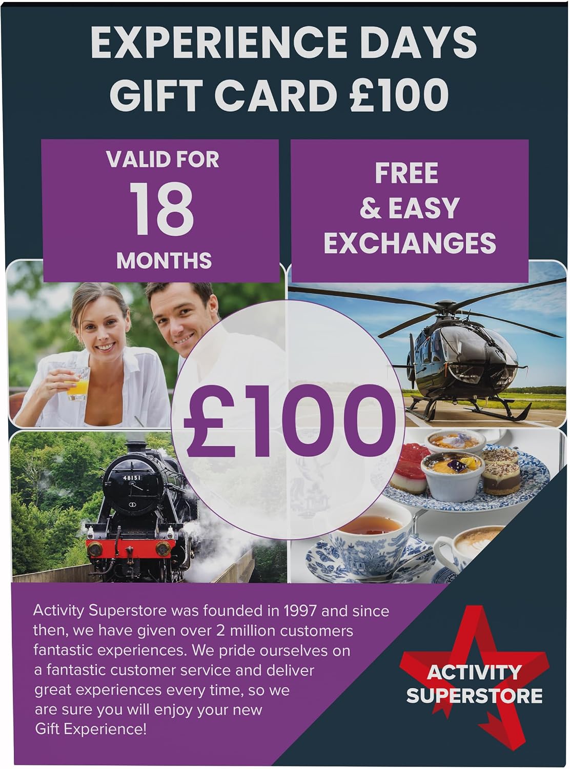 Activity Superstore £100 Experience Days Gift Card - 1200+ Options