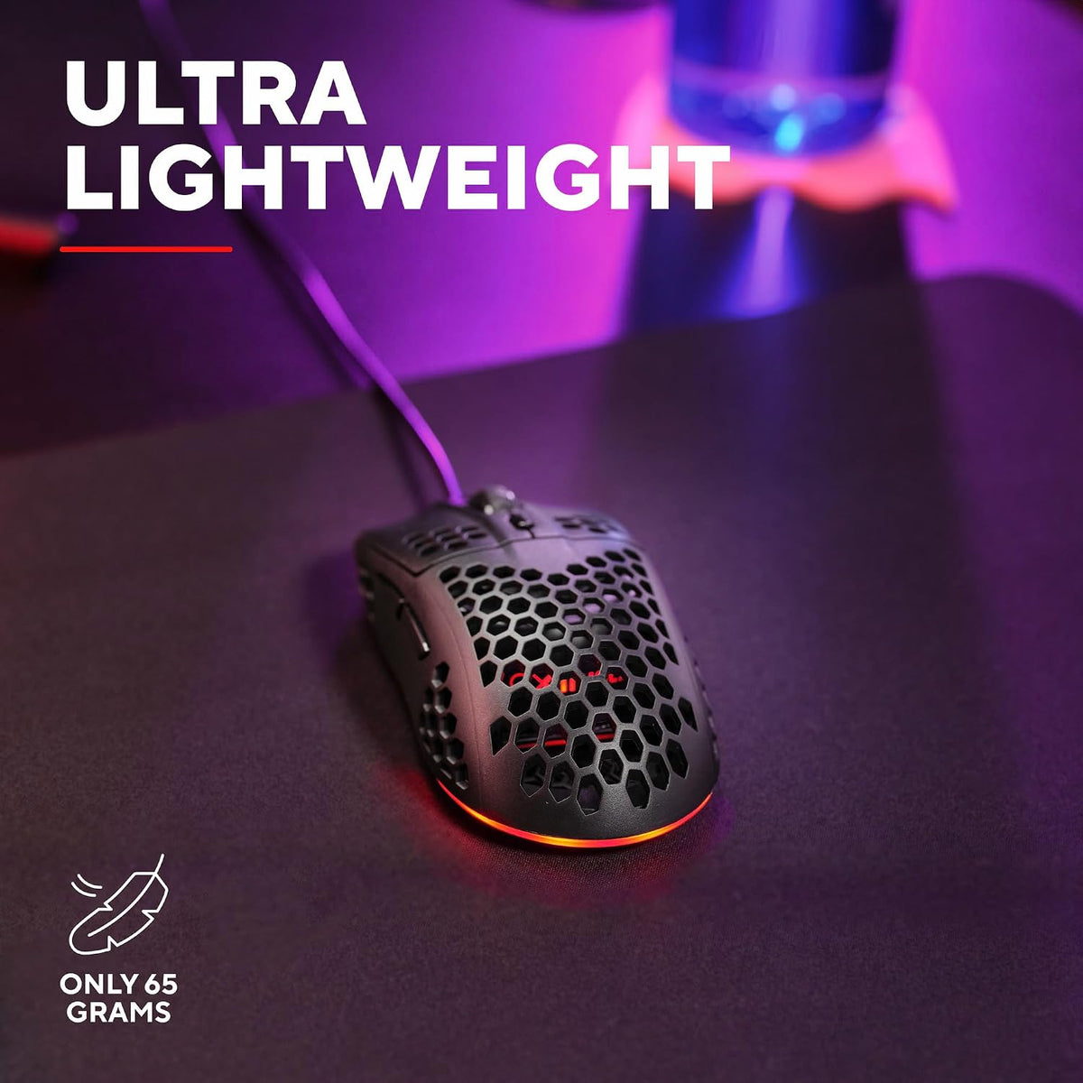 GXTrust Helox USB Gaming Mouse Superlight 65g, Black