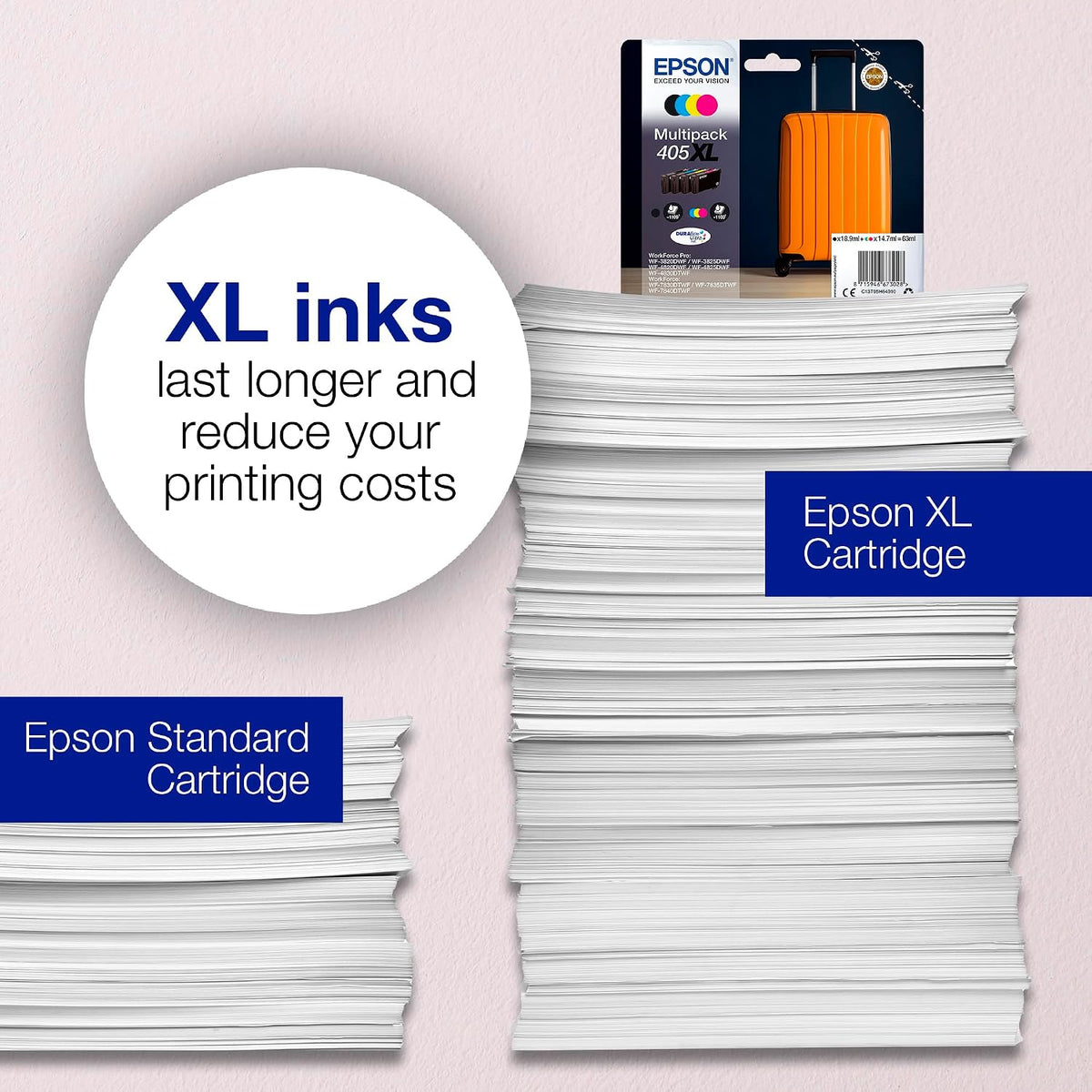 Epson 405 Suitcase Genuine Multipack, 4-colours Ink Cartridges, DURABrite Ultra Ink