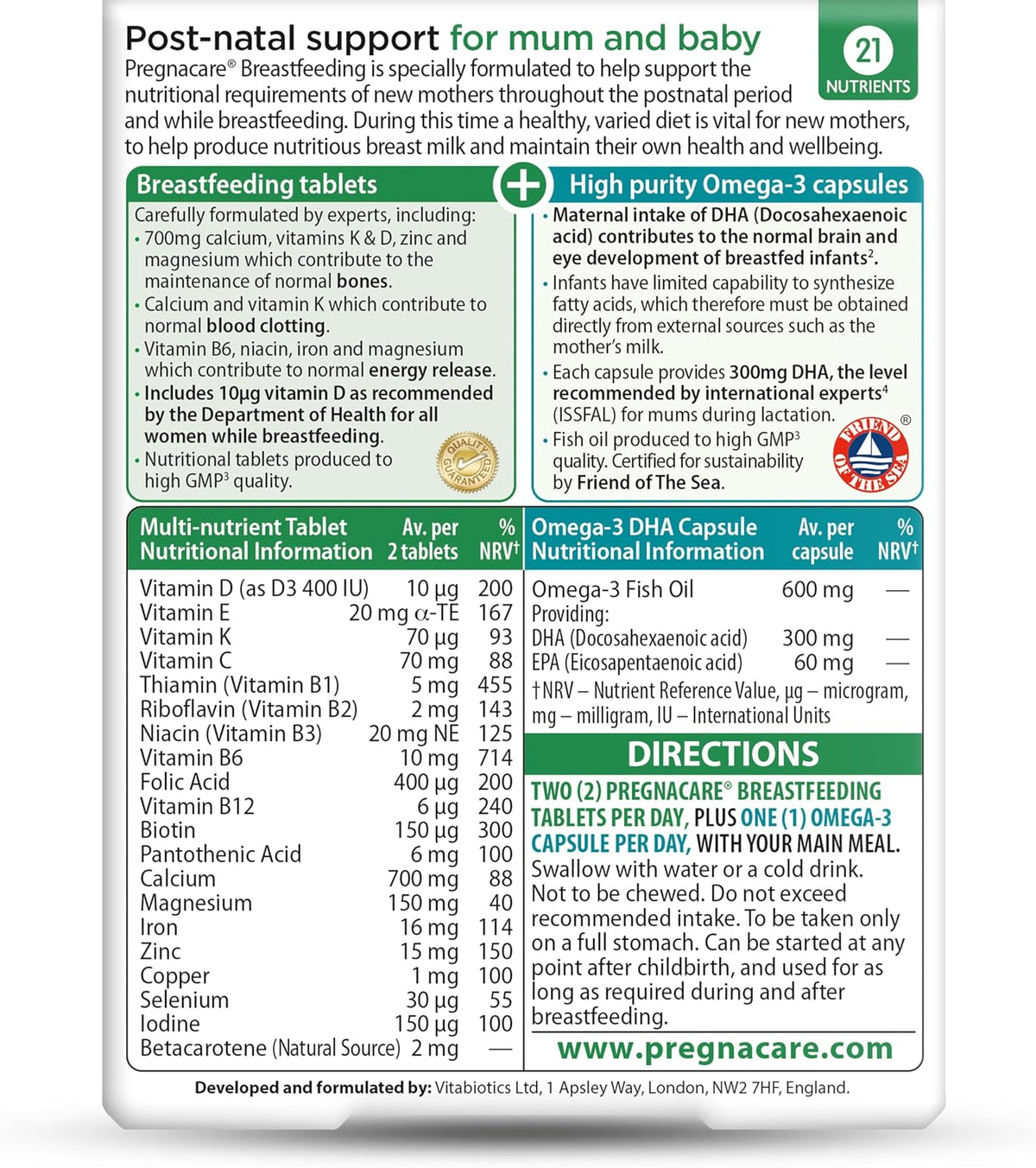 Pregnacare Breastfeeding Vitamins, 84 Count (Pack of 1)