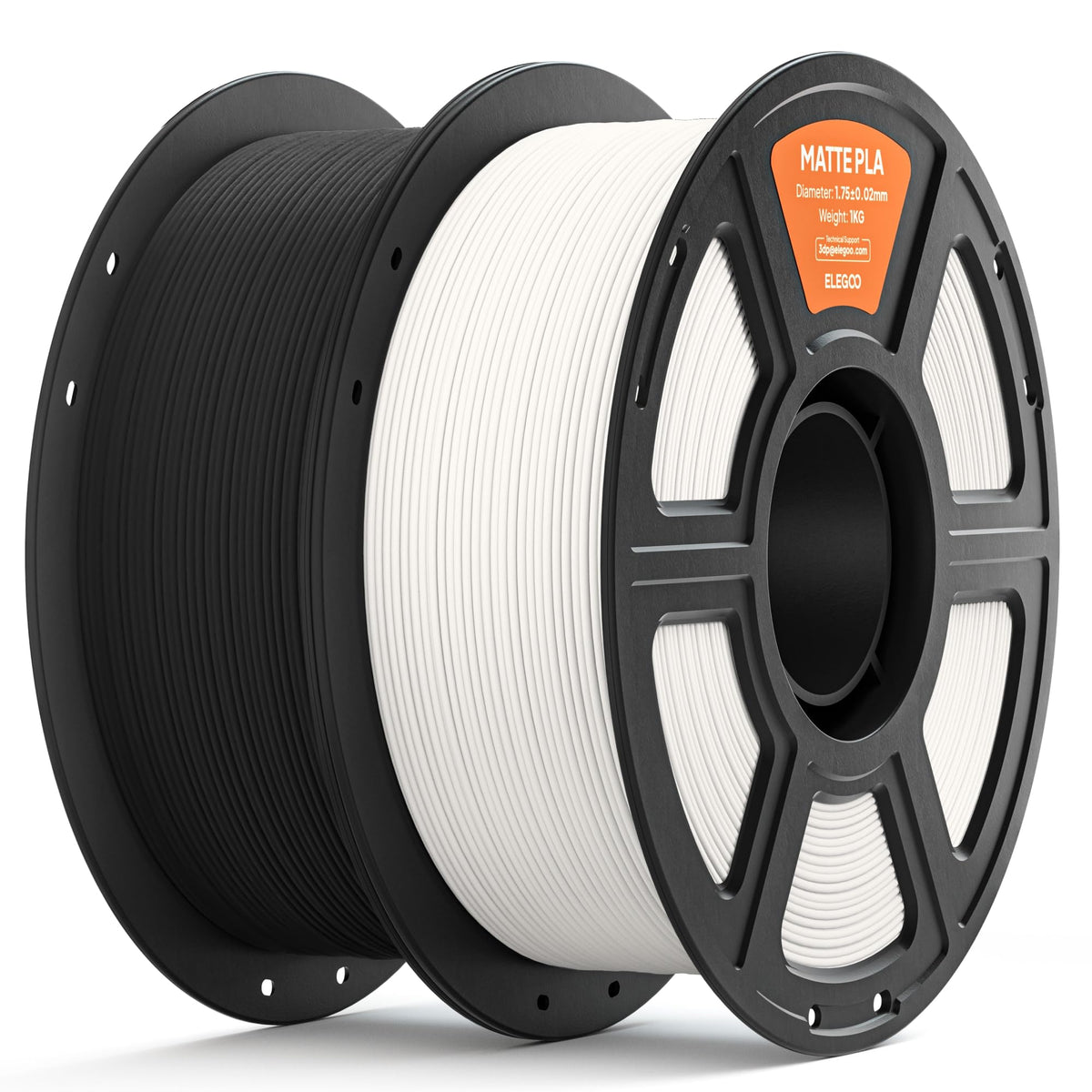 ELEGOO Matte PLA 3D Printer Filament 1.75mm White 2KG, Matte Finish