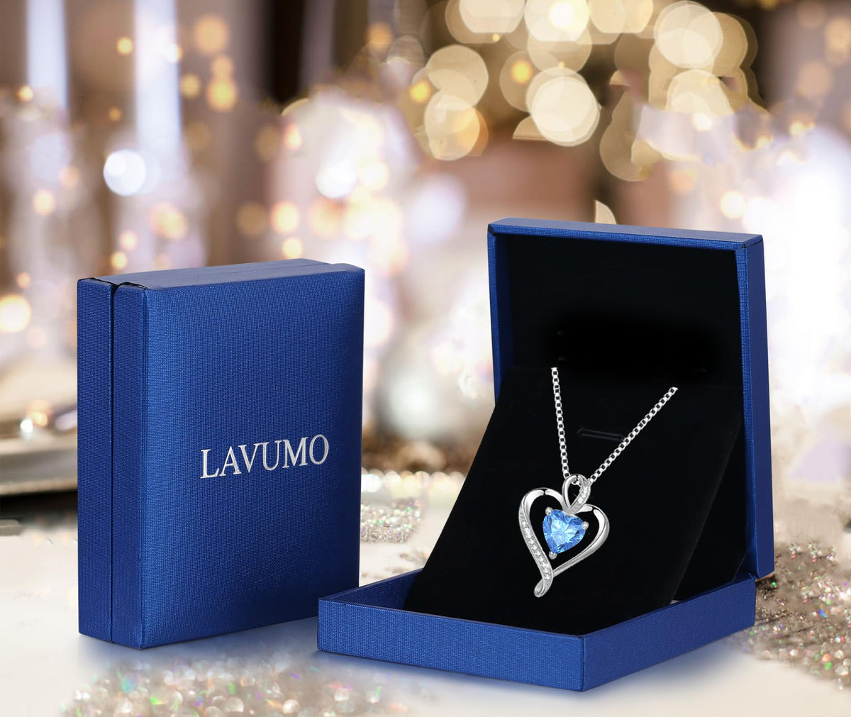 LAVUMO Heart Necklace for Women 925 Sterling Silver Love Pendant Jewellery