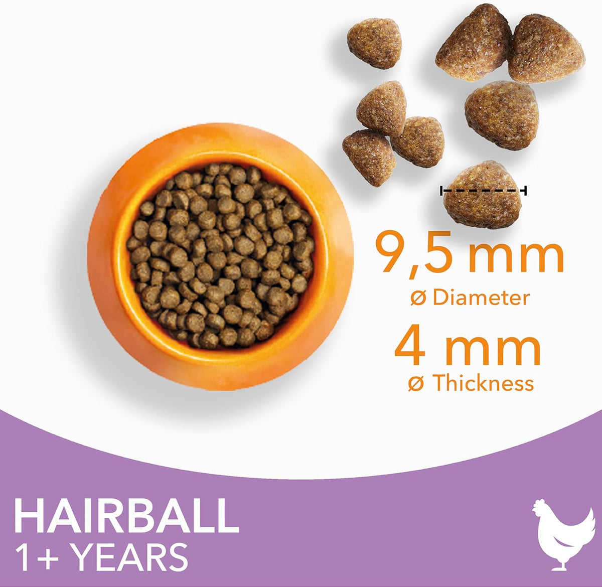 IAMS Hairball Complete Dry Cat Food Chicken 3kg - Significantly Reduces Hairball Formation