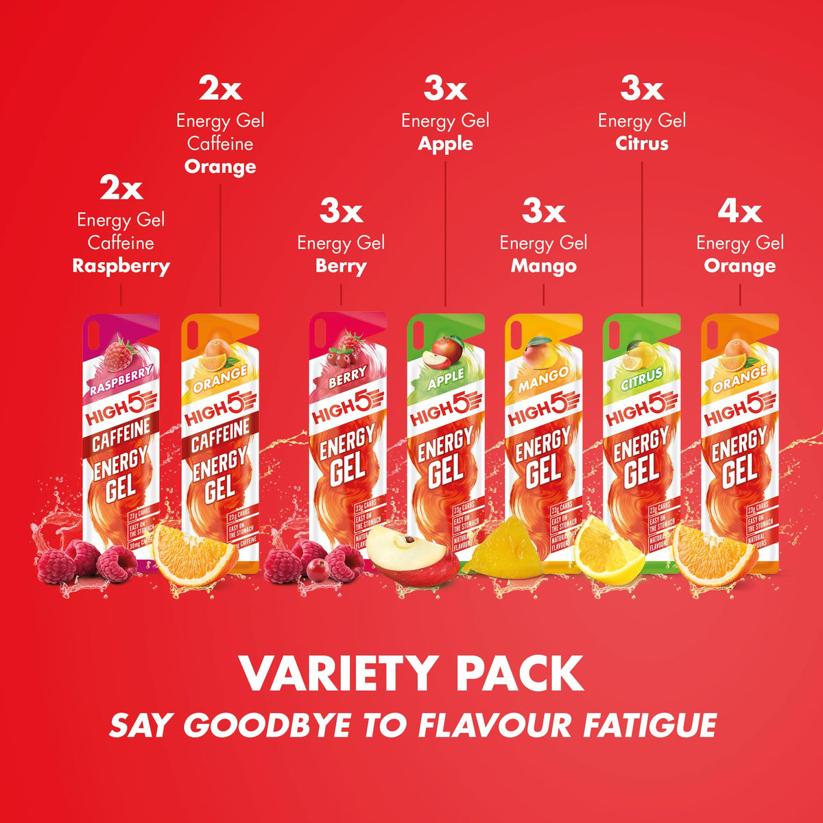 HIGH5 Energy Gels, Running Gel for Fast & Sustained Energy, Mixed, 8 x 40g