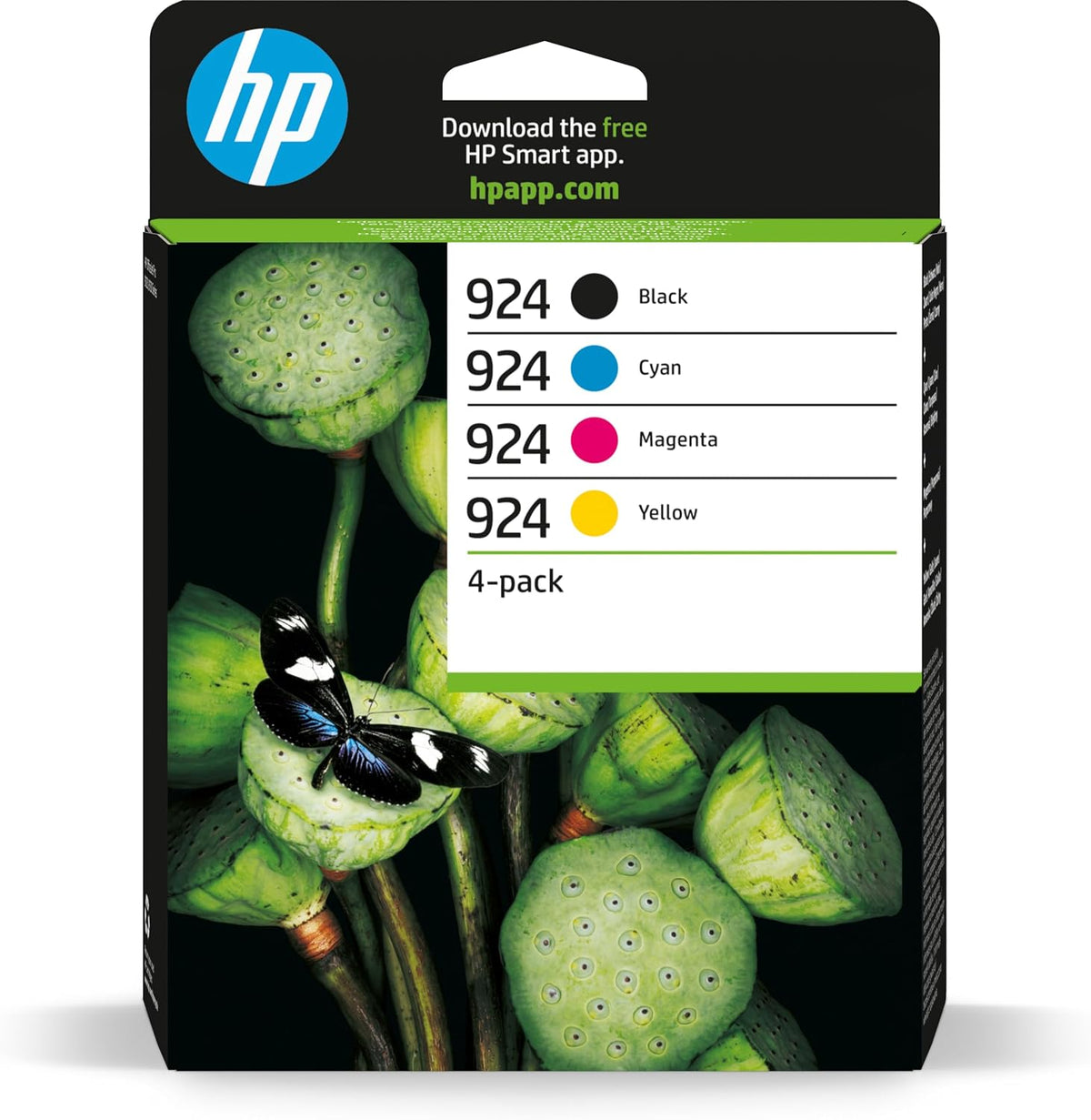 HP 924 Black/Cyan/Magenta/Yellow Original Ink Cartridges 4-Pack